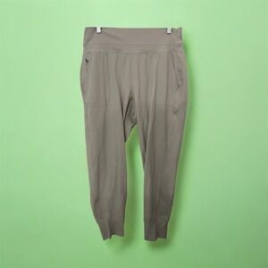 Athleta Headlands Hybrid Cargo Joggers Grey  Khaki Hiking Pants Womens Large